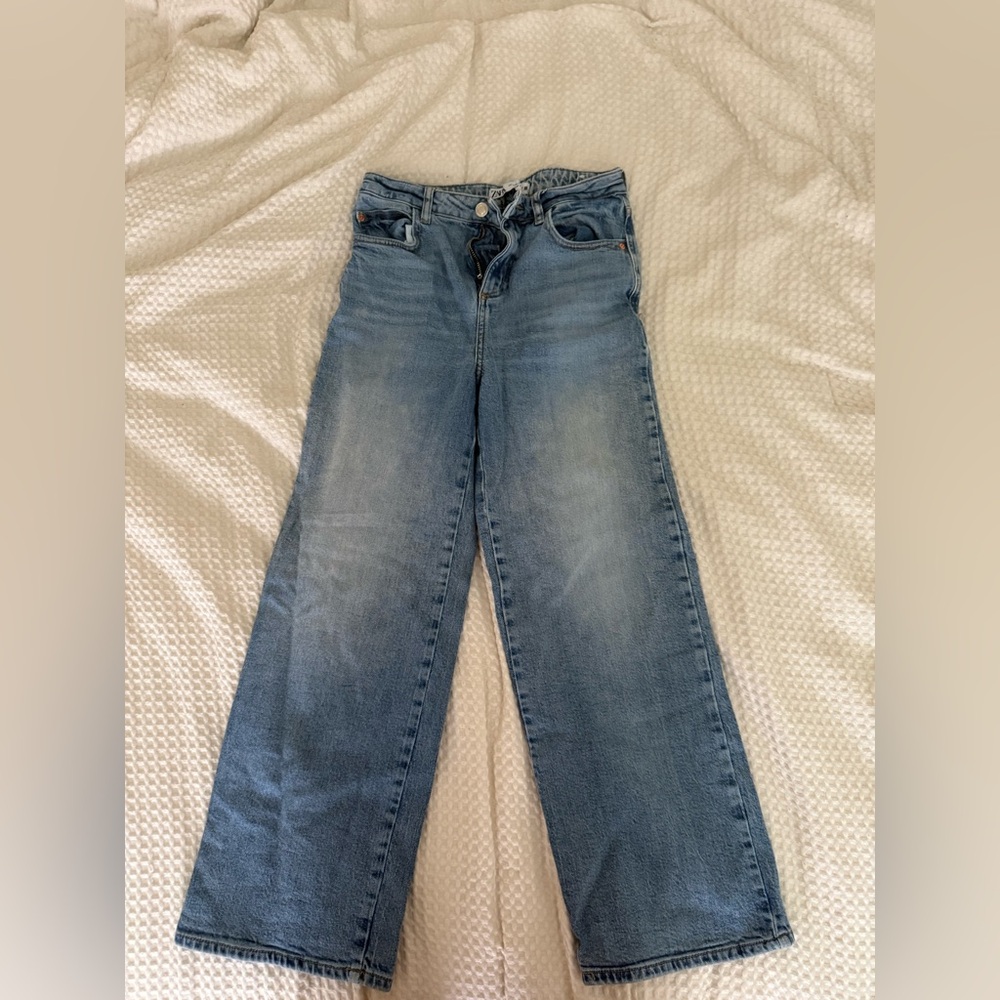 Zara straight jeans medium wash
